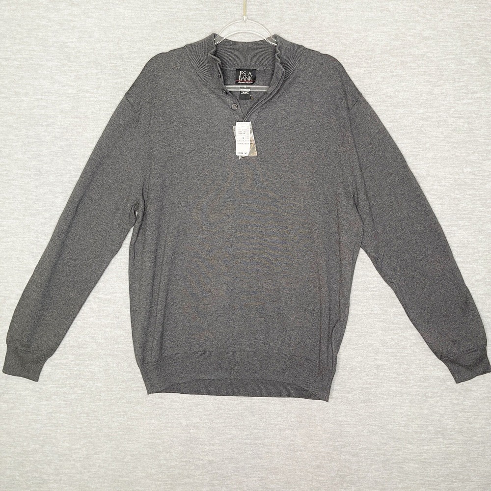 Jos A Bank Signature Collection 100%‎ Pima Cotton Sweater Men's XL Gray Pullover